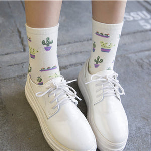 Cactus Pattern Socks