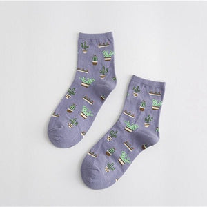 Cactus Pattern Socks